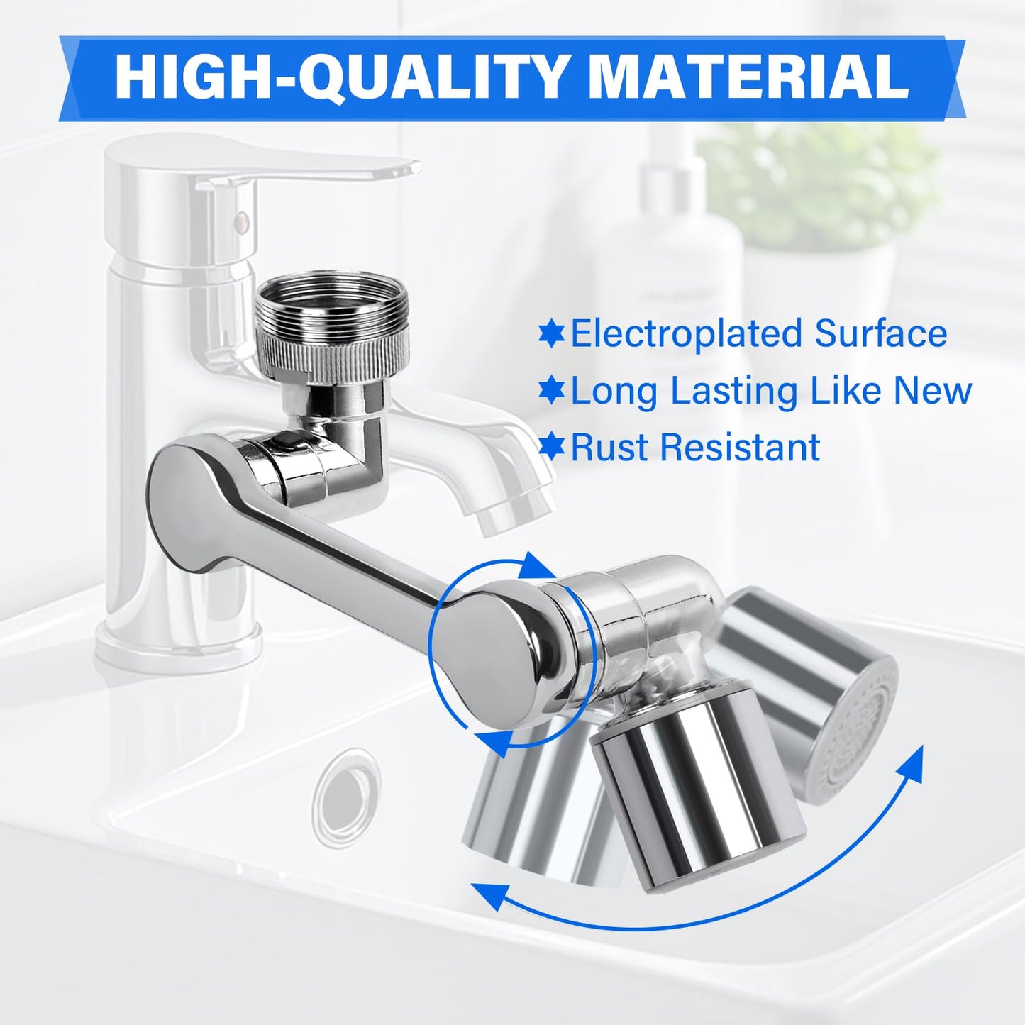 360° Rotating Faucet Extender with Adapter – Multifunctional Sink Spray Head for Bathroom & Kitchen Sinks (Extender 2-pack)