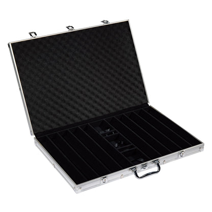 Playzaic 1000-piece Aluminum Poker Knights Poker Chip Case - 13.5-gram Heavy Clay Composite Set - Casino Chips for Texas Holdem, Blackjack - Betting Game Accessories