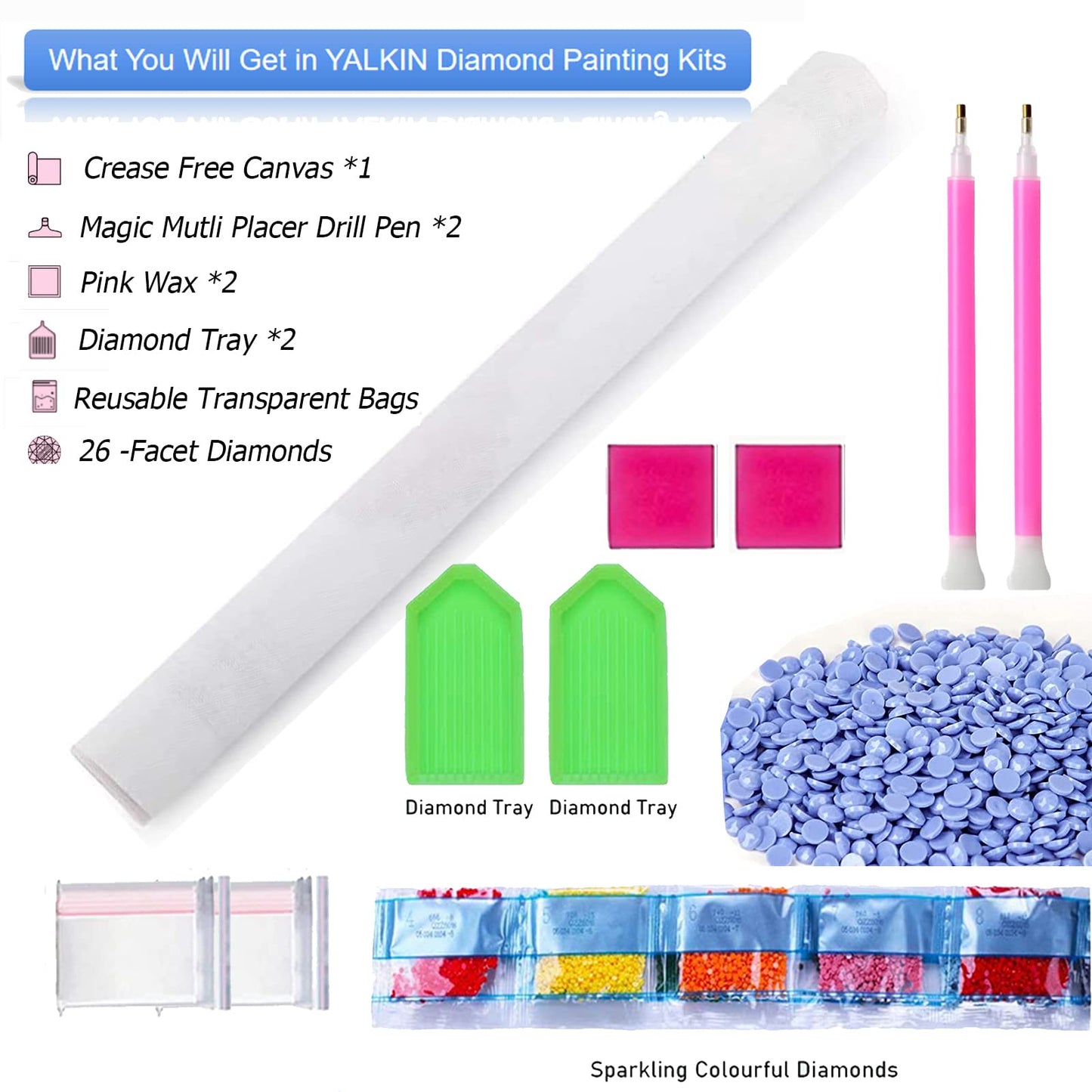 YALKIN Diamond Painting Kits Mountain Lake (35.5 x 15.7 inch) Full Round Drill Diamond Art for Adults Clearance, 5D DIY Large Big Rhinestones for Crafts to Decor Home Wall, Christmas Gifts