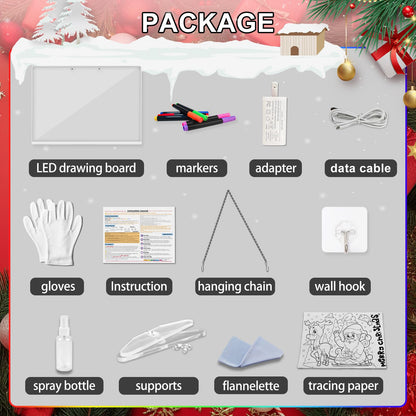 Lumiboard Led Drawing Board with 8 Colors, 13"x10" Acrylic Dry Erase Board with 13 Light Effects, Glow Doodle Board Gifts for Kids for Easter Halloween Christmas Birthday Gifts Presents