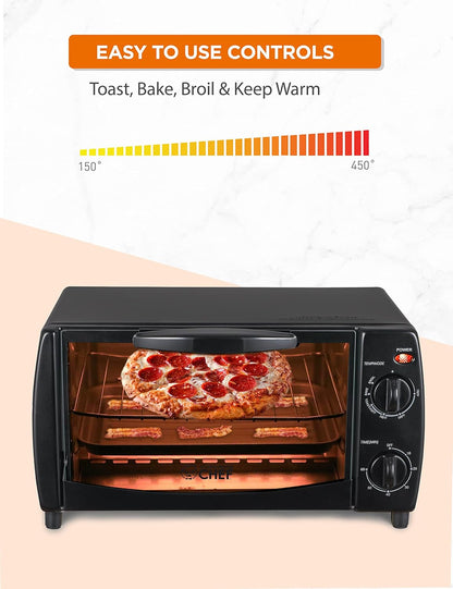 Commercial Chef 10 Liter Mechanical Toaster Oven, 4 Slice