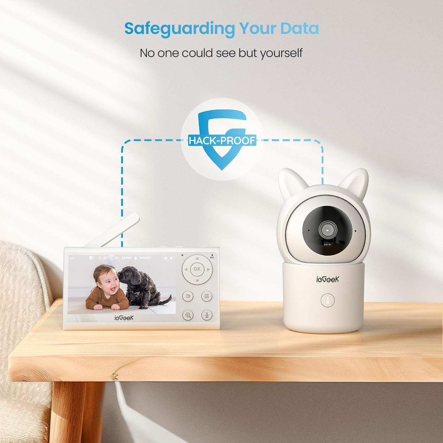 ieGeek Baby Monitor with 2 Cameras, Split-Screen Video Baby Monitor with Audio and 1080P Camera 4.3" Screen - Night Vision, Two-Way Talk, Cry & Motion Detection, Pan-Tilt-Zoom via Screen and Free APP