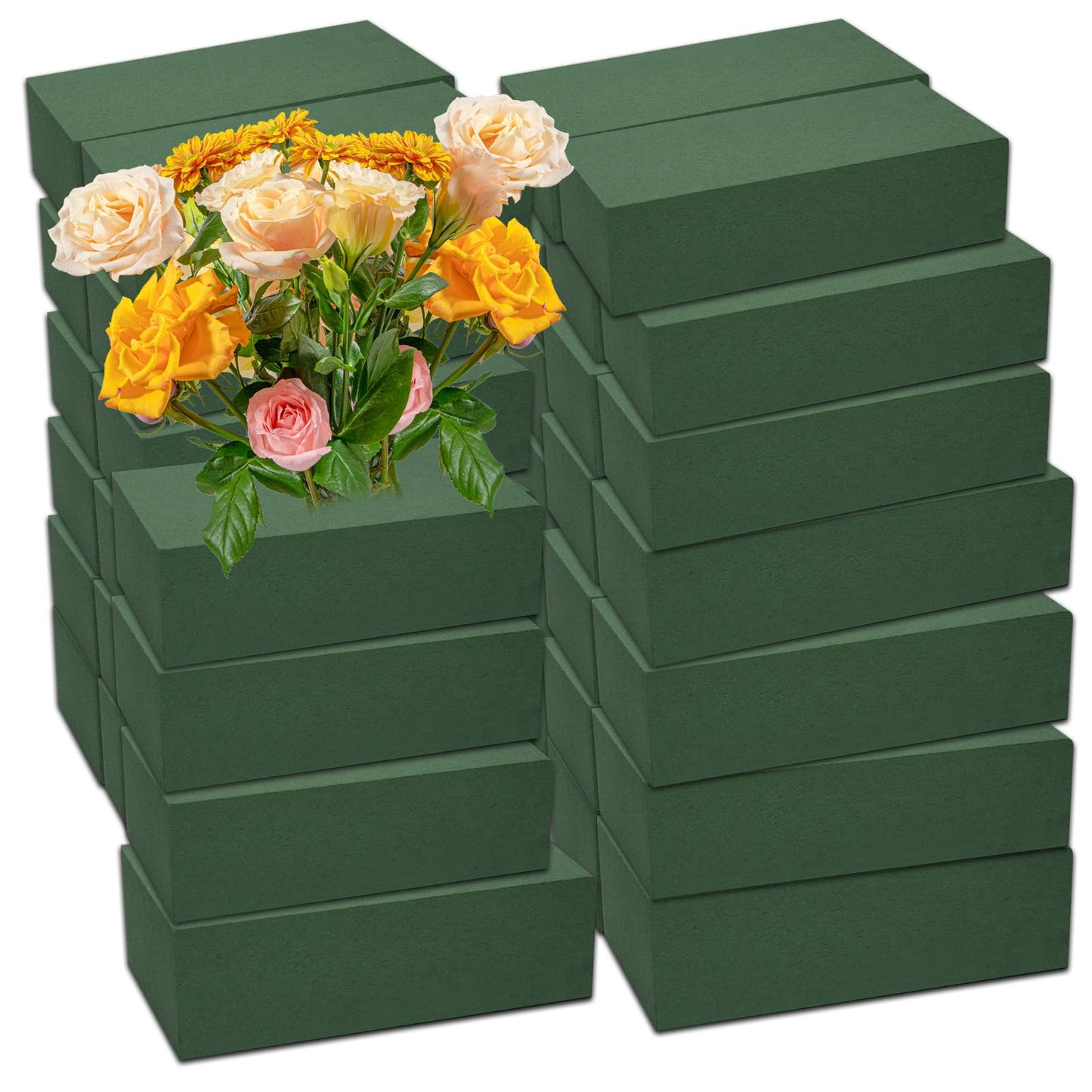 40Pcs Floral Foam Blocks, Floral Foamused for Plant Foam and Flower Green Floral Foam Blocks for Dried and Fresh Flowers Florist Foam Dry Foam for Artificial Flowers Supplies 5.5 X 3.2 X 1.8 in
