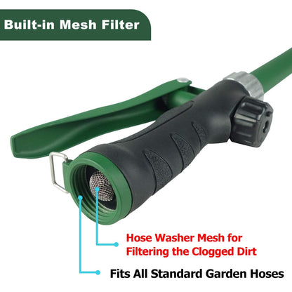 H2O WORKS Heavy Duty 21 Inch Watering Wand with Pivoting Head, Adjustable Water Sprayer Wand with Ergonomic Handle, Spray 6 Watering Patterns, Perfect for Watering Hanging Plants