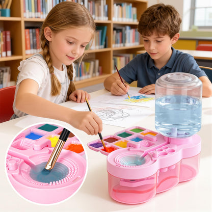Paint Brush Cleaner Tool - Brush Washer Painting Station, Paintbrush Cleaners Water Dispenser Circulation, Art Acrylic Cleaning Watercolor Rinser for Kids Adult Artist