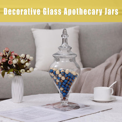 REFSAVER Apothecary Jars Glass Decorative Candy Jars,Candy Buffet Display, Elegant Storage Jar, Decorative Wedding Candy Organizer Canisters Style B