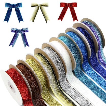 3/4-Inch Velvet Ribbon for Gift Wrapping (10 Rolls, 50 Yards), Metallic Glitter Assorted Ribbons for Crafts Bundle, Flower Bouquet - Christmas Holiday Wedding Birthday Party Gift Decoration DIY Sewing