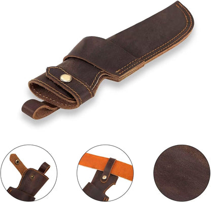 Leather Knife Sheath for Belt, Chef Knife Guard, EDC Belt Organizer for 5 inch Blade Knife