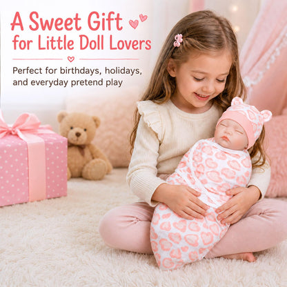 Reborn Baby Doll Clothes 17-22 Inch Reborn Doll Clothes Accessories for Baby Doll Clothing (Purple & Pink Blanket )
