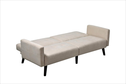 Container Furniture Direct Hasan Fabric Upholstered Living Room Tufted Sleeper Sofa, 79", Full, Beige