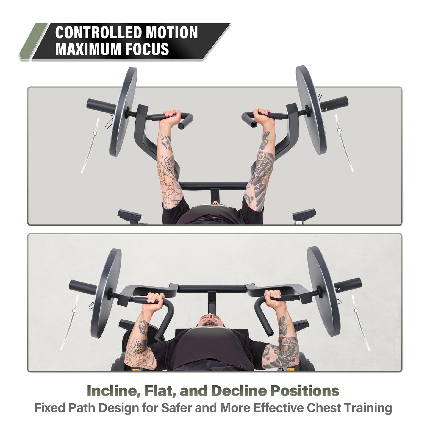 Major Fitness P1 Bench Press Machine with Independent Arms – Adjustable Flat & Incline Bench Press for Chest & AB Workouts – Perfect Home Gym Equipment (P1 Bench Press Rack)