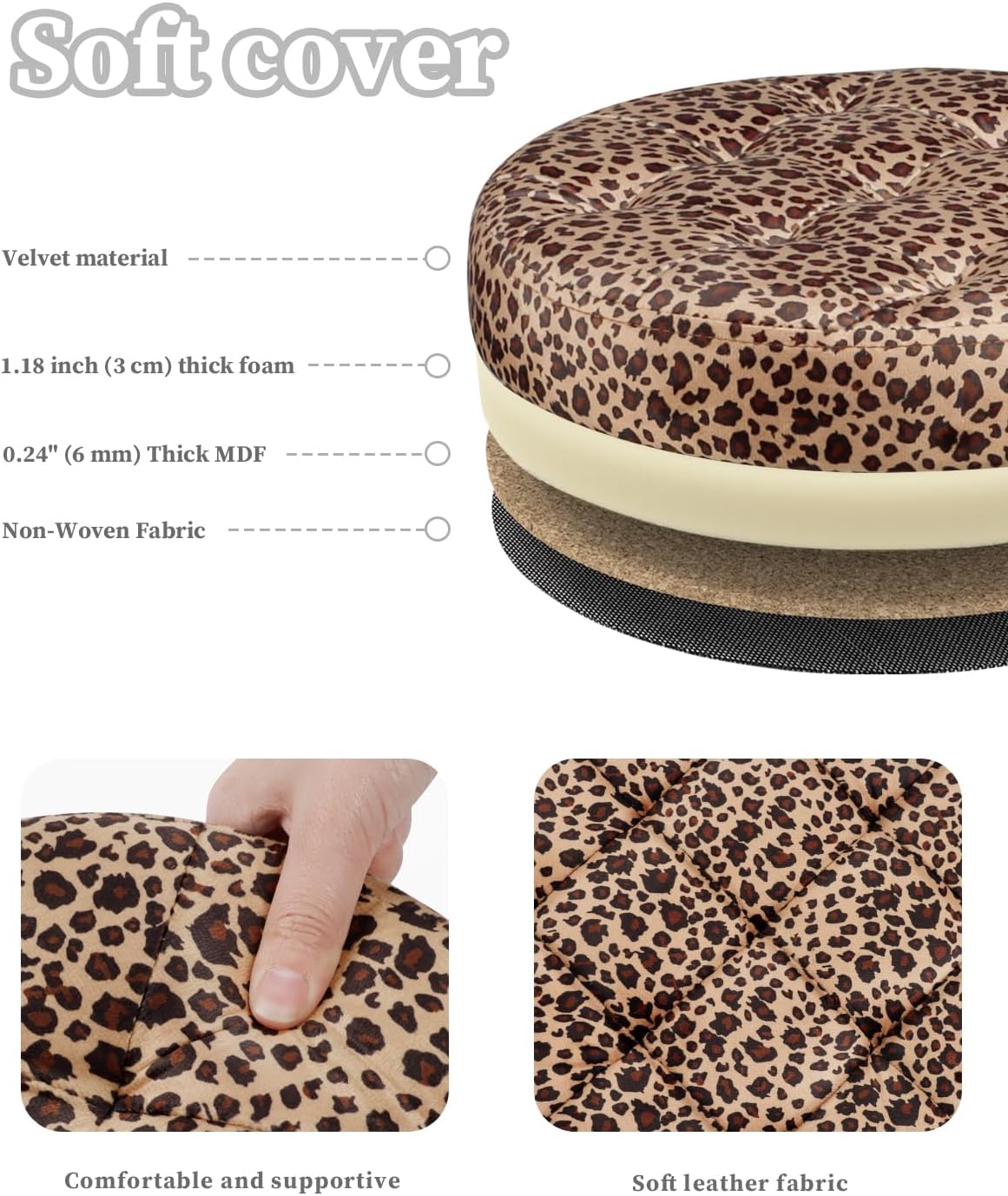 14x14x13in, Bsketa Storage Ottoman, Folding Foot Stool with Thicker Foam Padded Seat Small Velvet Storage Ottoman Foot