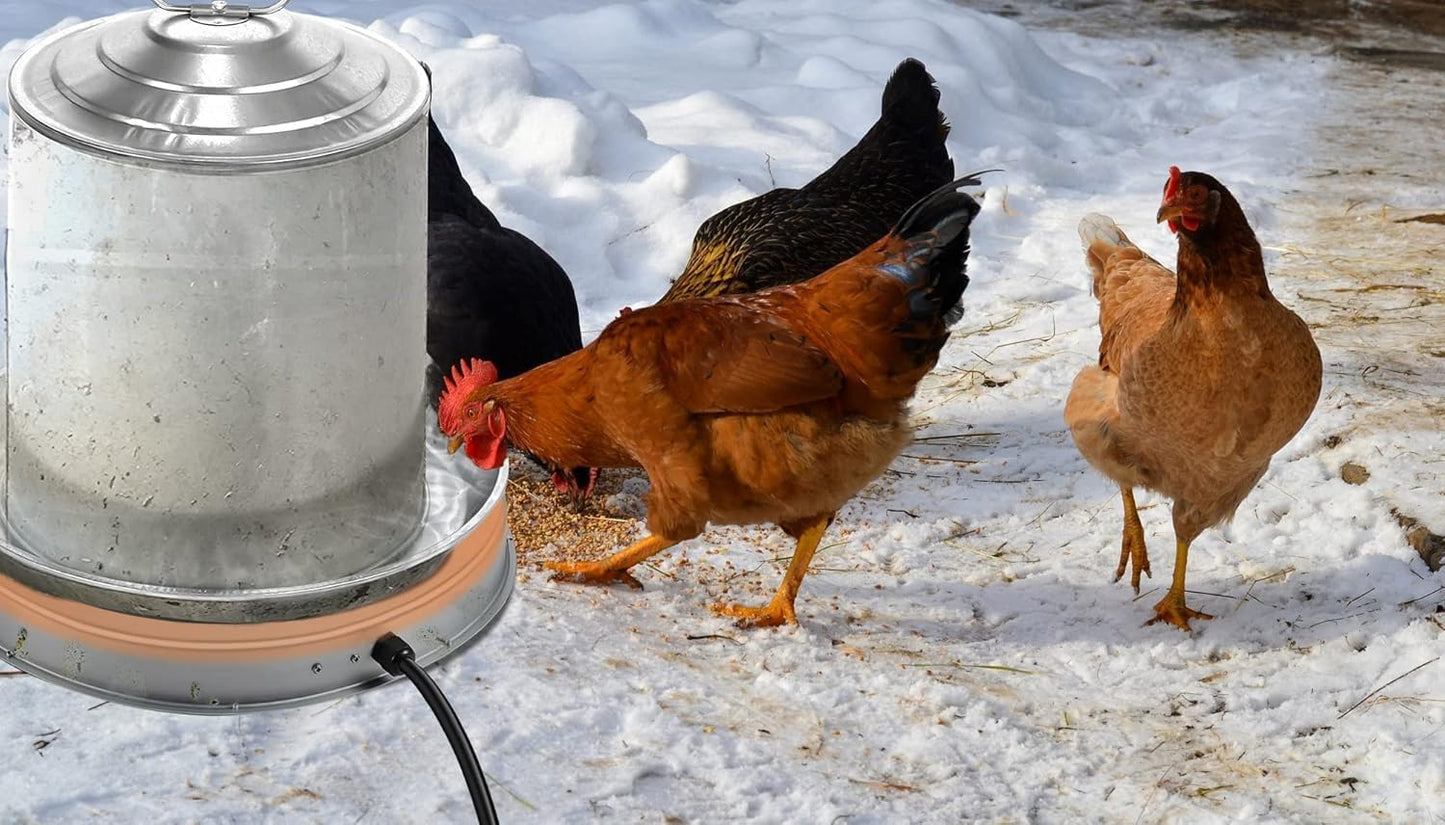 6 125W Poultry Chicken Water Heater: Chicken Water Heater Base for Winter, for Plastic/Metal Poultry Watere Under