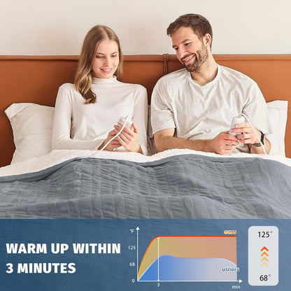 84" 90" 10 8 Heated Electric Blanket Queen Size - x Heating Blanket with Dual Control, Heating Levels & Hours Auto Off