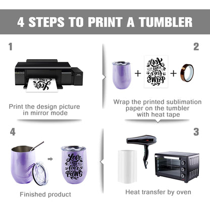 BetterSub 8 Pack 12oz Glitter Purple Wine Tumblers - Double Wall Insulated Sublimation Blanks, Stainless Steel Cups With Lid, Glitte,Metal Straw, Brush, Display Box (Glitter Purple)
