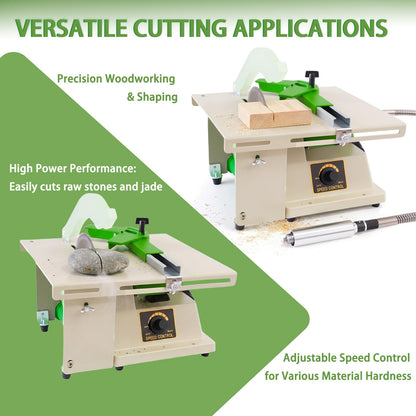 1380W Lapidary Saw Machine, 110V Adjustable Speed Lapidary Equipment with Water Cooling & Flexible Shaft, Gemstone Cutting, Grinding, Polishing for Jewelry DIY, Jade & Agate Craft