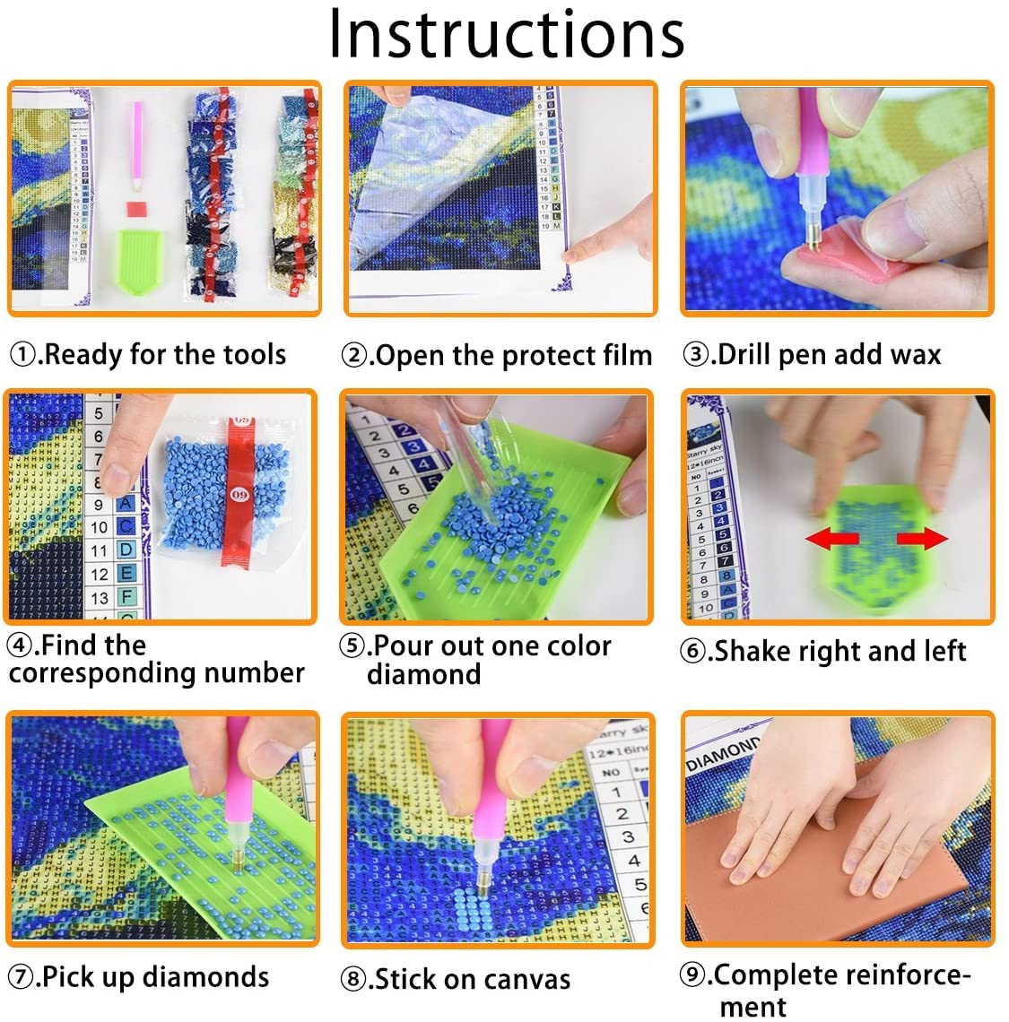 HONGJIE 5D DIY Diamond Art Painting by Number Kits Anime 16x20 Inch for Adults and Kids, Round Full Drill Rhinestone Cross Stitch Mosaic Art for Home Wall Decoration and Gift Option.