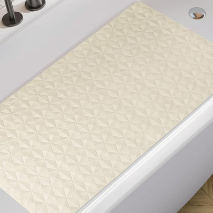 WRISIN Non Slip Bathtub Mat for Bath Tub Shower - Natural Rubber Mat with 241 Suction Cups - Soft Bathroom Safety Mat - Unique Diamond Pattern - Fatigue Relief - Machine Washable - 16 × 28 Inch