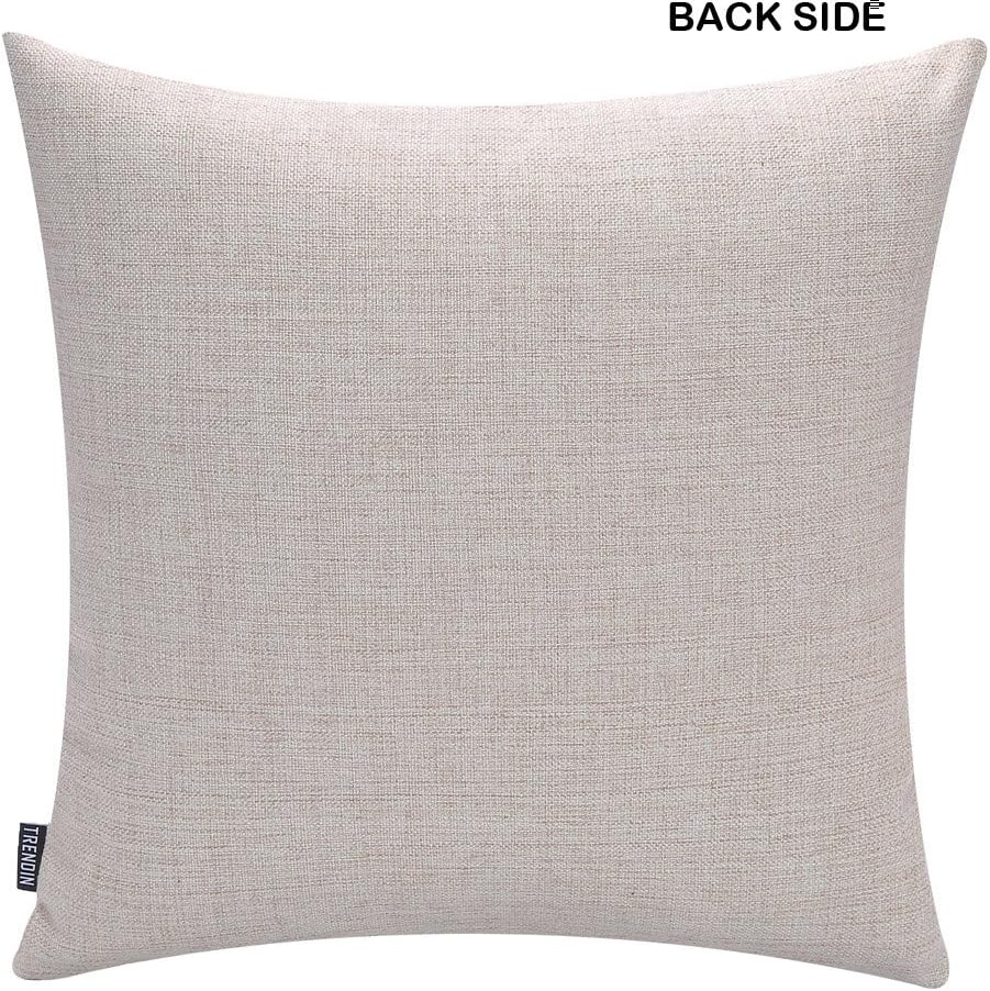 TRENDIN Vintage Farmhouse Home Linen Cushion Cover, 18" X 18" - Sofa Throw Pillow Case PL146TR