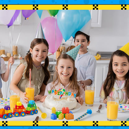Building Block Themed Birthday Candle Number 7 - Cake Topper for Building Block Party Decoration Theme Supplies