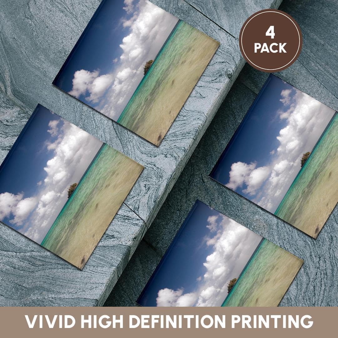 3dRose CST_205337_3 Paddys Island from Devils Beach Turtle Island Fiji - Ceramic Tile Coasters (Set of 4)