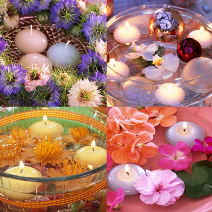 12pcs Mini Floating Candles White Smokeless for Weddings, Birthday Party, Home Decoration, Spa, Relaxation, Accessories
