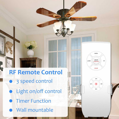Smart WiFi Fan Switch Ceiling Fan and Light Remote Control Kit, WiFi Controller Compatible with Alexa Google, Phone APP Control, No Hub Required, Universal Ceilingfan Light Remote Control