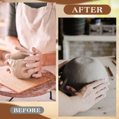 Doublefill 4 Pack Pottery Molds Plaster Molds Wood Pottery Tools with Handle for Ceramic Top Forms DIY Bowls Plate Dish Slump Press Art Making (Hemispherical,4.5'' 6.5'' Thickness 2.5'')