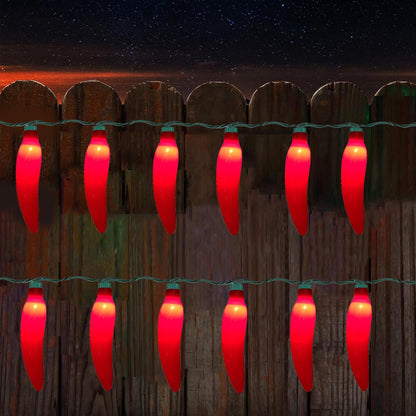 Egcol 13.6FT 37 Lights(2 Chili Pepper String Lights with Mini Red Chili Spare),Chili Pepper Christmas Incandescent