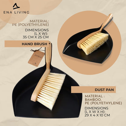 Bamboo Dust Pan & Brush Set, 1 Count