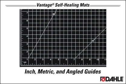 Dahle Vantage 10673 Premium Self-Healing Cutting Mat, 24"x36", 1/2" Grid, 5 Layers for Max Healing, Perfect for Crafts & Sewing, Black