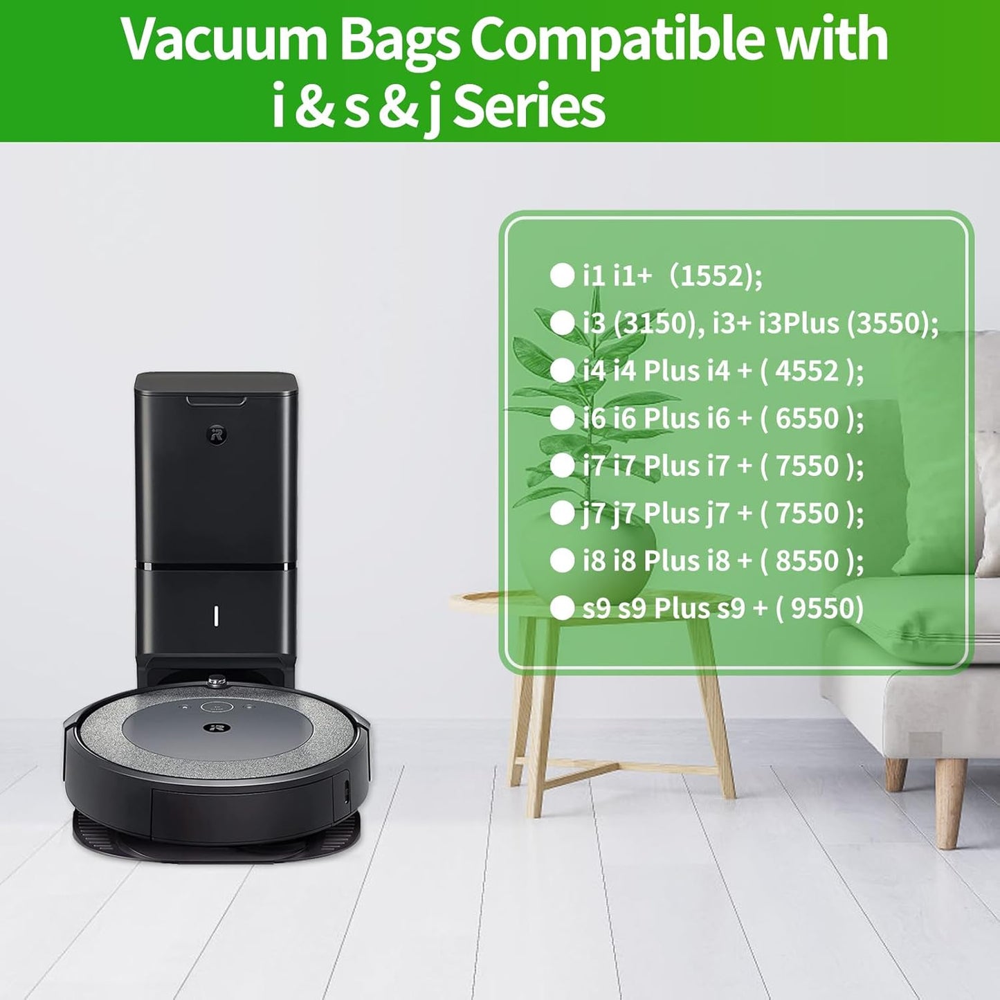 VBN 20 Pack Replacement Roomba Vacuum Bags, Compatible with iRobot Roomba i7, i7+, i3, i3+, i1+, i4, i6, i8, j7, j9+