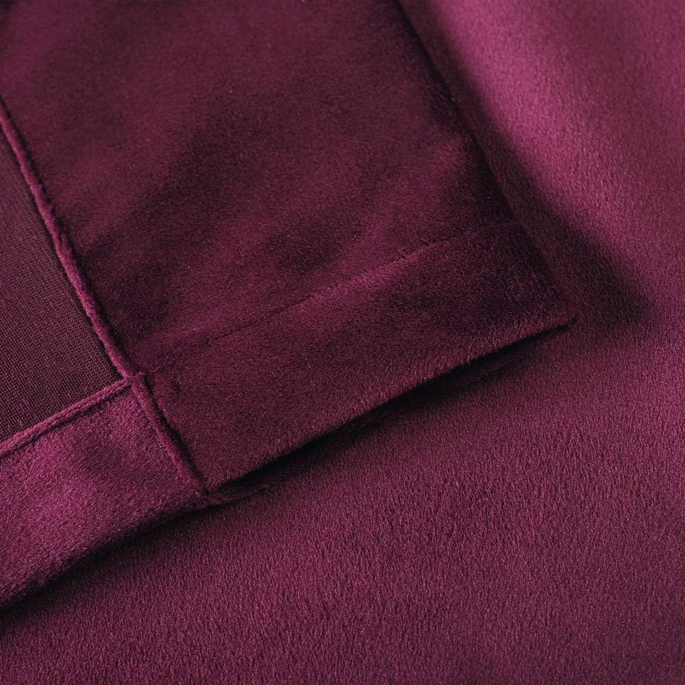 96 Inches Grommet 2 Set (W52 xL96, SINGINGLORY Luxury Velvet Curtains Long,Super Soft Room Darkening Thermal Insulated
