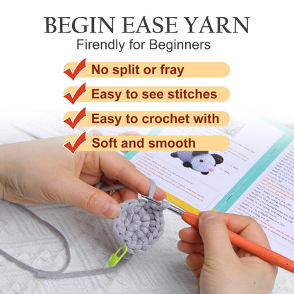 Dasonwin Crochet Kit for Beginners Adults & Kids, Learn to Crochet Step-by-Step with Video Tutorials, Easy Amigurumi Animal DIY Craft Kit, Complete Starter Set,Gift for Women & Teens
