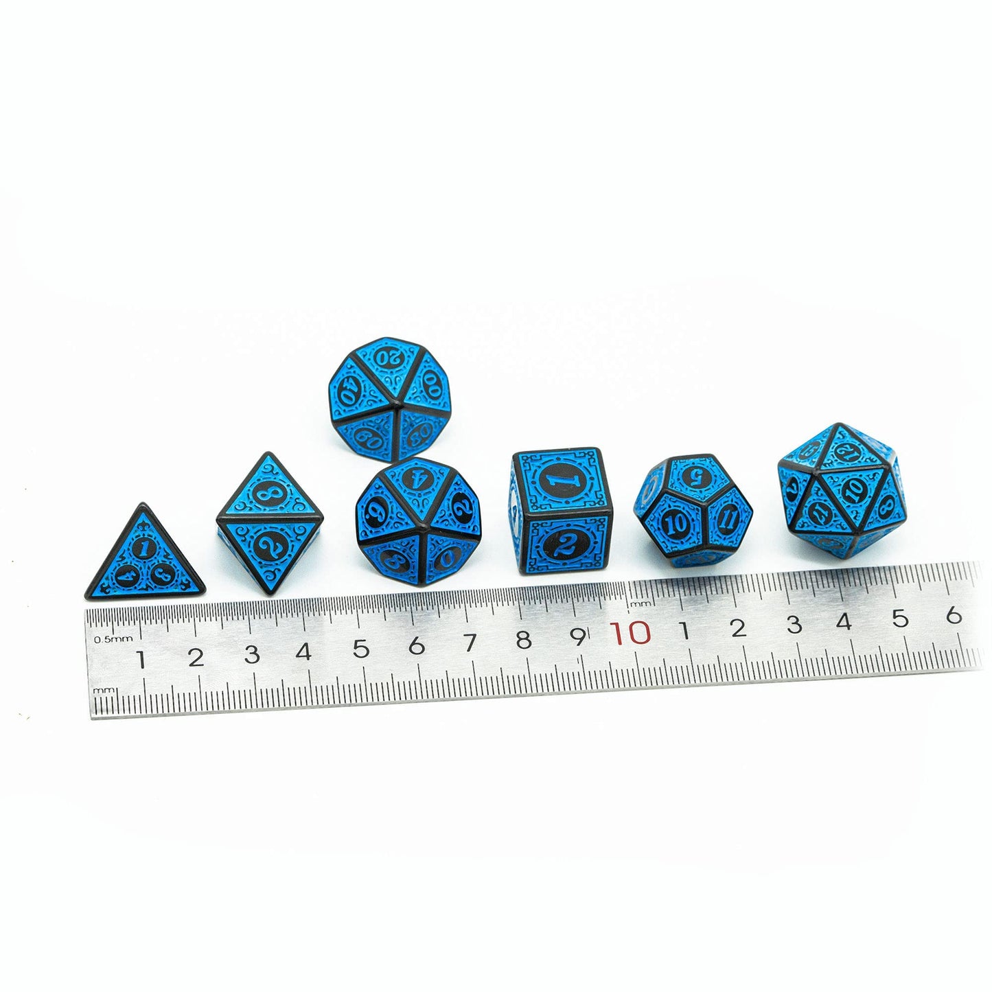 Poludie 5 Sets Dice DND, Polyhedral Dice Set (35pcs) with Leather Dice Bag, D&D Dice Set for Dungeons and Dragons, RPG Table Games (Window Lattice Carved Series)