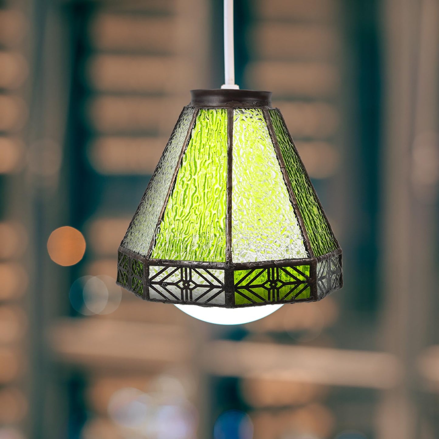 OSALADI 5.51 Inch Glass Lamp Shade Replacement Mediterranean Style Pendant Light Cover for Restaurant Bar Decoration