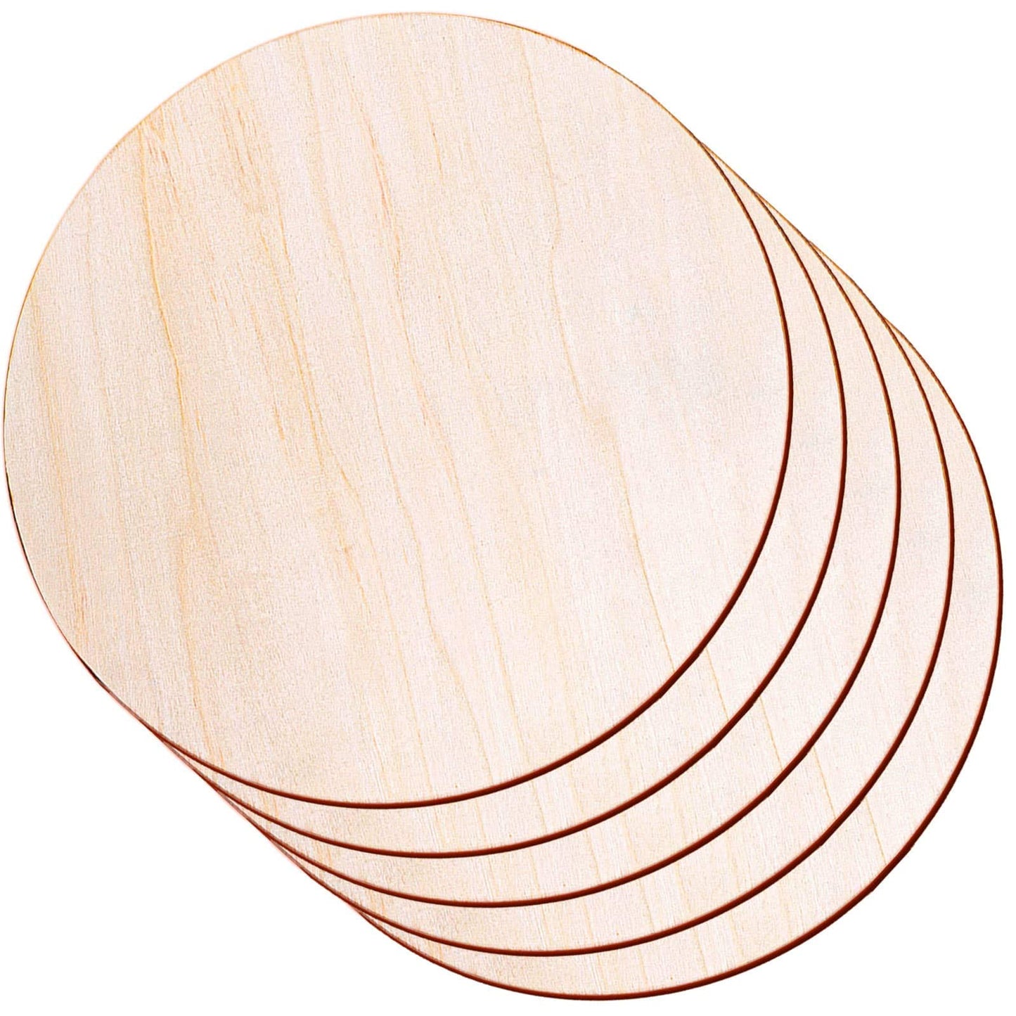 Audab 5 Pack 14 Inch Wood Circles Unfinished Rounds for Crafts, Door Hanger, Door Design, Wood Burning