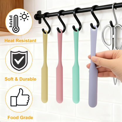 Palksky Silicone Chocolate Melting Cup Set with 4 Silicone Measuring Cups (250ml & 350ml) and 4PCS Heat-Resistant Jar Spatulas, Non-Stick Baking Tools for DIY Chocolate, Butter & Cream Mixing