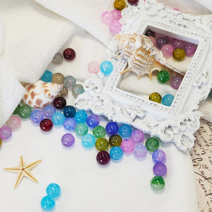 1200PCS 8mm Glass Beads Bracelet Making Kit, 24 Colors Crystal Beads for Jewelry Making, 2 Box Cataclastic Lineation Beads Suitable for Beginners