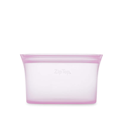 Zip Top Reusable Food Storage Bags | Medium Dish [Frost] | Silicone Meal Prep Container | Microwave, Dishwasher and Freezer Safe | Made in the USA