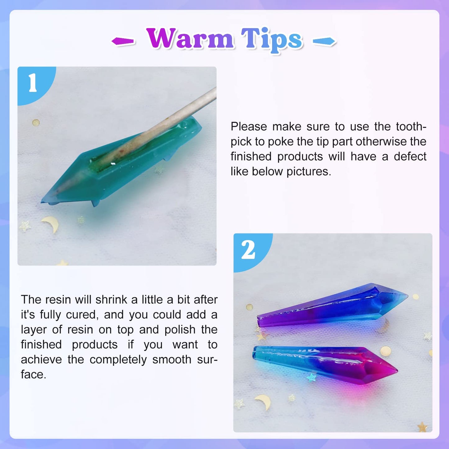 LET'S RESIN Resin Molds 18Pcs Pendulum Crystal Silicone Molds,Multi-Facet UV Resin Jewelry Molds for Quartz Crystals Pendants, Necklace