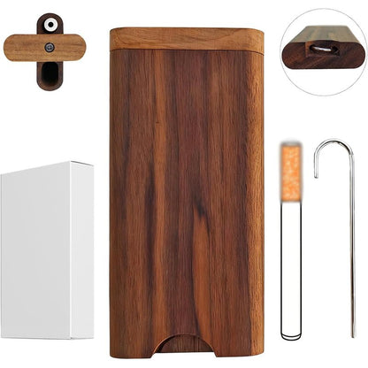 MXZFFF One Hitter Box,Handmade Wooden Storage Box,Portable Storage Box,Natural Decorative Box with Lid, For DIY Handmade Art Decorations,Souvenir,Gift (Walnut)