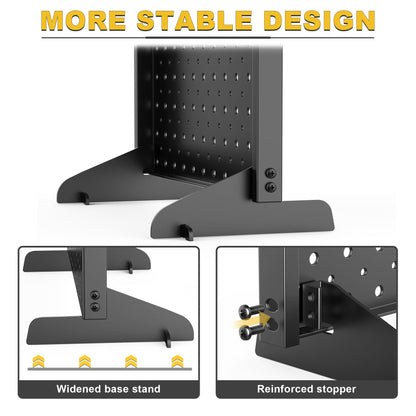 Ultrawall Pegboard Display Stand, Metal Tabletop Pegboard Display, Accessories Rack Organizer for Jewelry, Retail Stores, Craft Shows, 12"X16", 4pcs Black