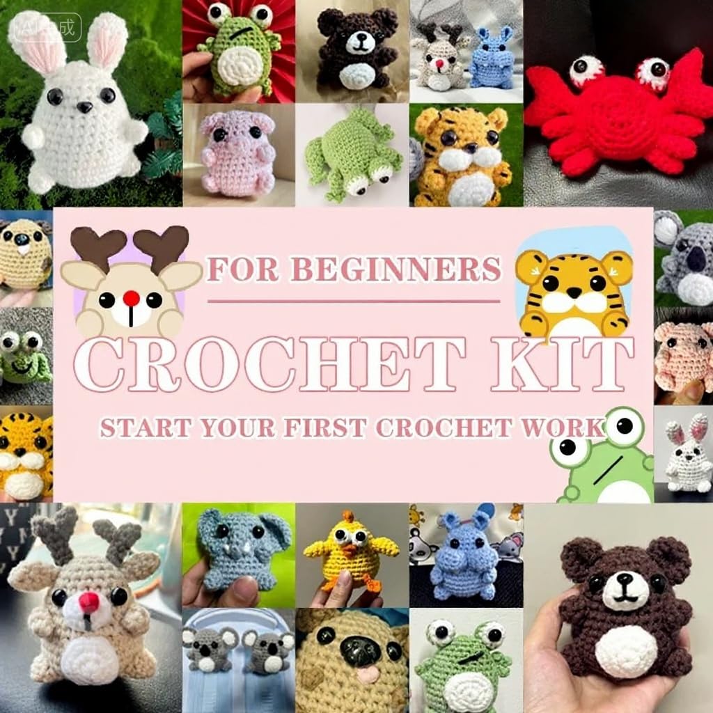 Kovarela Crochet Kit for Beginners Adults – Easy All-in-One Starter Pack with Fun Video Tutorials, Extra Yarn & Tools – DIY Amigurumi Craft Gift (Craft & Chill Edition)