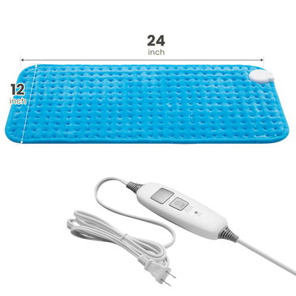 Electric Heating Pad for Back Pain Relief & Cramps - 6 Heat Settings,Auto Shut Off,Moist Heat Options,Portable Heated Pads for Neck/Shoulder Machine Washable Gift for Men Women,Grey,12"x24"