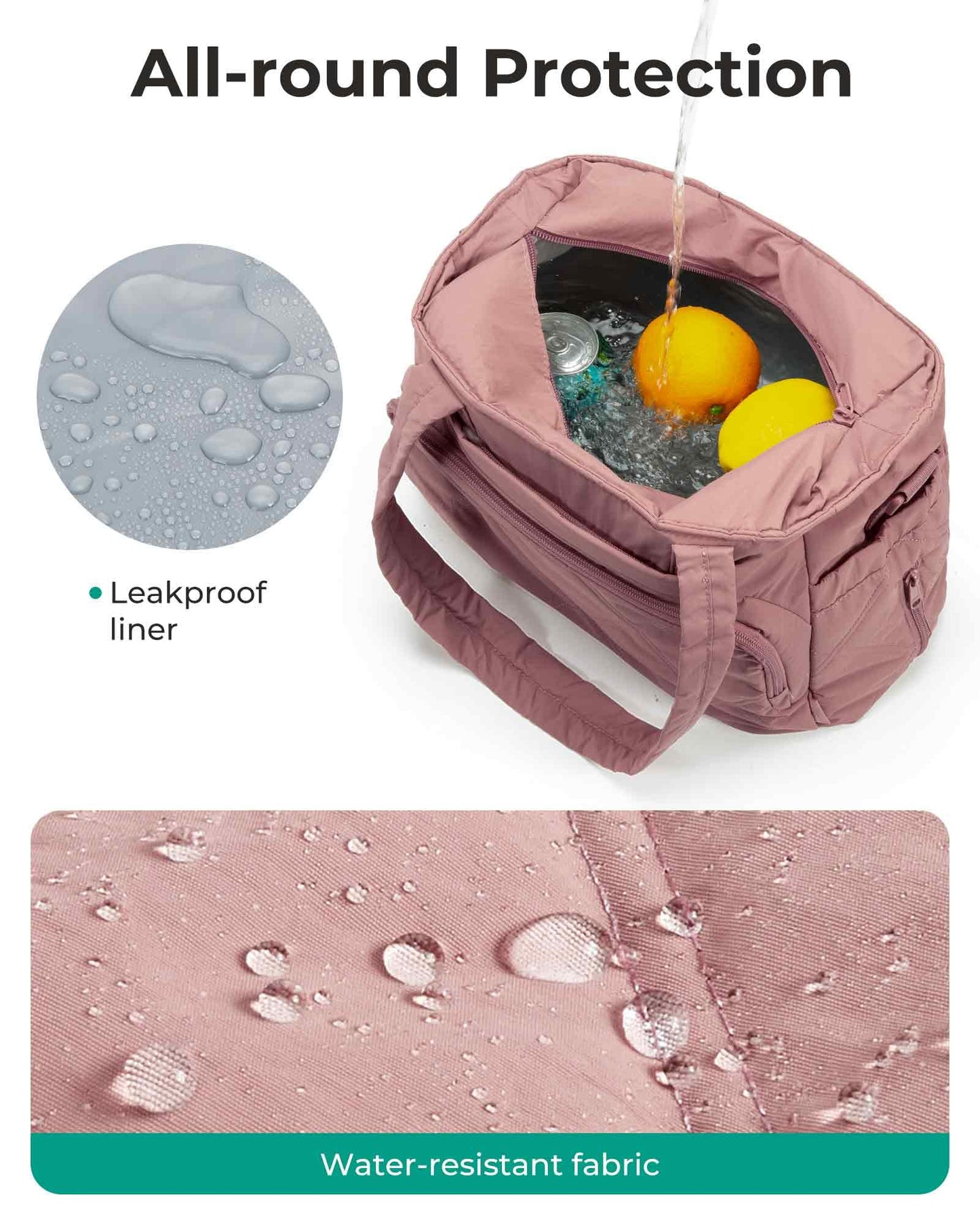 BAGSMART Lunch Bag Women Large Lunch Box Insulated Tote Bag with Multi-Pockets Quilted Puffy Tote for Work, Outdoors