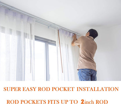 Elegant Comfort Luxury Sheer Curtains, Window Treatment Panels with Rod Pocket for Kitchen, Bedroom, Living Room,