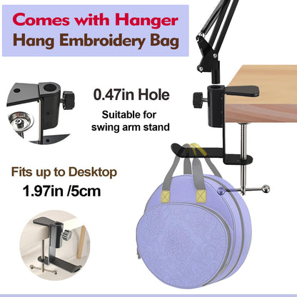 Rotated Cross Stitch Stand Embroidery Hoop Holders Cross Stitch Holder Stand Metal Lap Embroidery Stand Lap, Hand Embroidery Hoop Stand Lap Suitable for Cross Stitch Kit and Embroidery Frame
