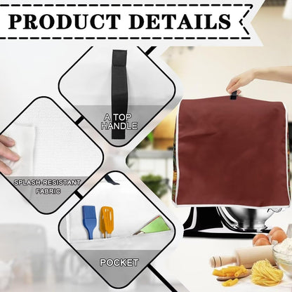 Sunflower Rooster Stand Mixer Cover, Compatible with 6-8 Quart Kitchen Aid Mixer, Dust Proof Cover with Pocket