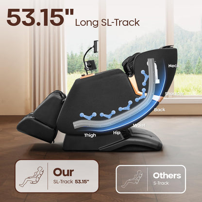 CASINTA 4D Massage Chairs Full Body - 53.5 Extend Sl Track Shiatsu Massage Chair - Zero Gravity Massage Chair,Core Heating & 22 Airbag, Smart Foot Rollers,Ai Voice, Yoga Mode